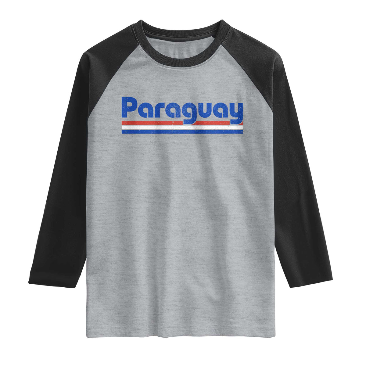 Vintage Paraguay Flag Raglan Shirt Retro Stripe Patriotic Paraguayan Pride Graphic