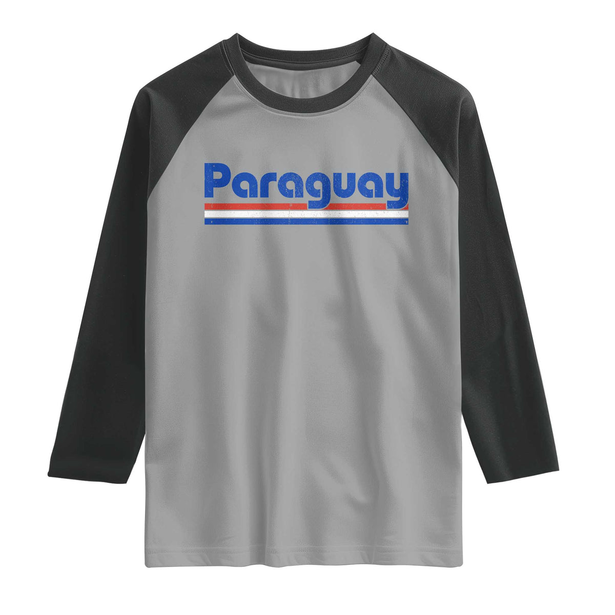 Vintage Paraguay Flag Raglan Shirt Retro Stripe Patriotic Paraguayan Pride Graphic