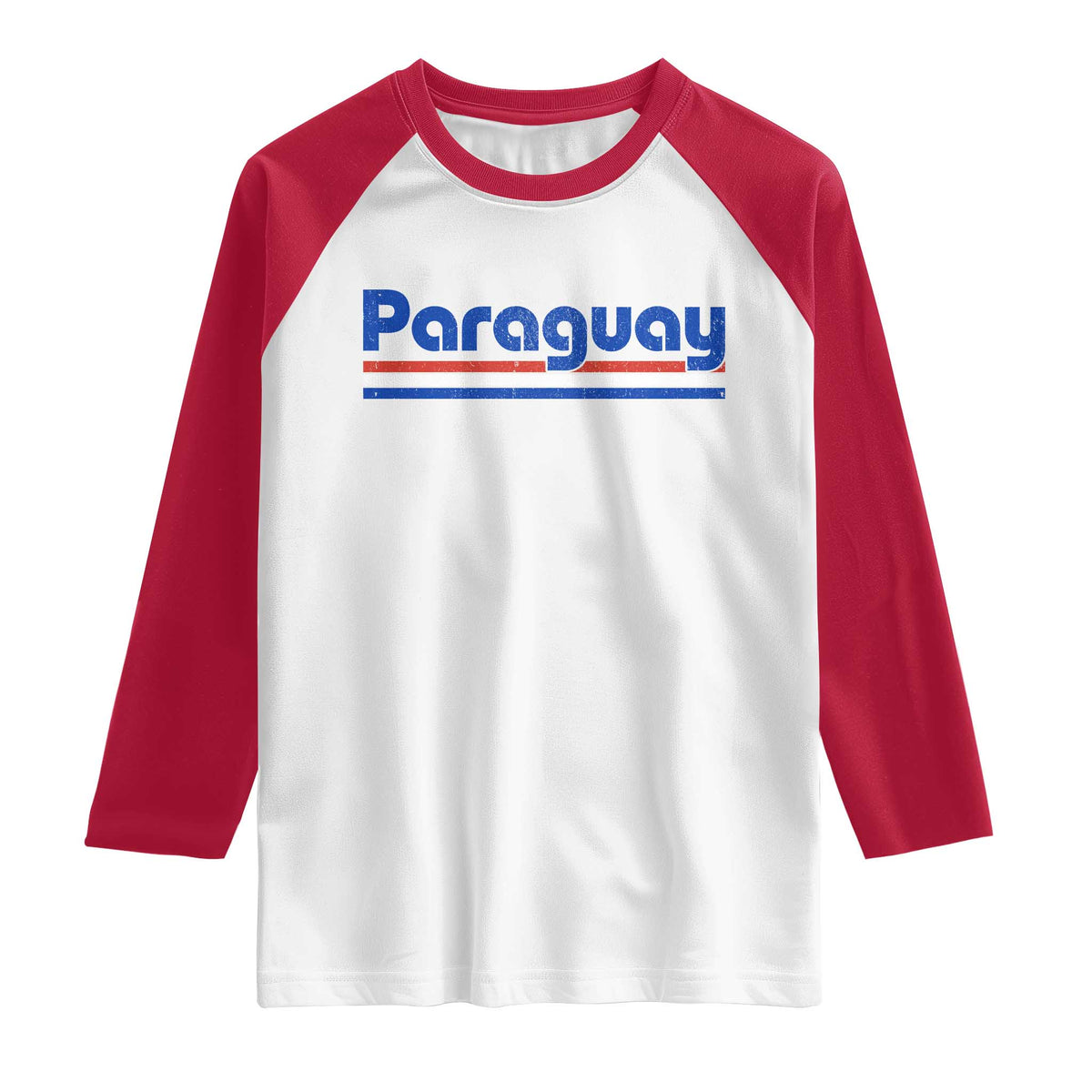 Vintage Paraguay Flag Raglan Shirt Retro Stripe Patriotic Paraguayan Pride Graphic