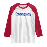 Vintage Paraguay Flag Raglan Shirt Retro Stripe Patriotic Paraguayan Pride Graphic