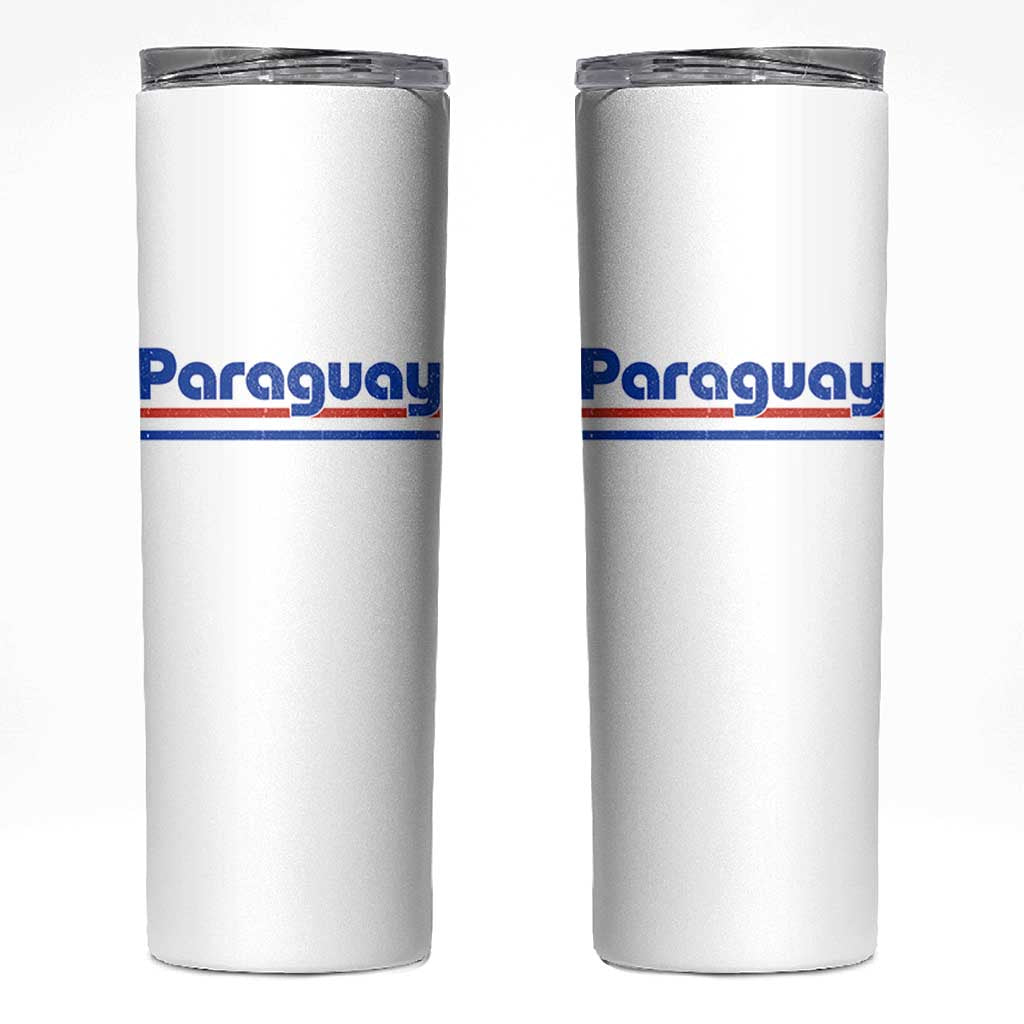 Vintage Paraguay Flag Skinny Tumbler Retro Stripe Patriotic Paraguayan Pride Graphic