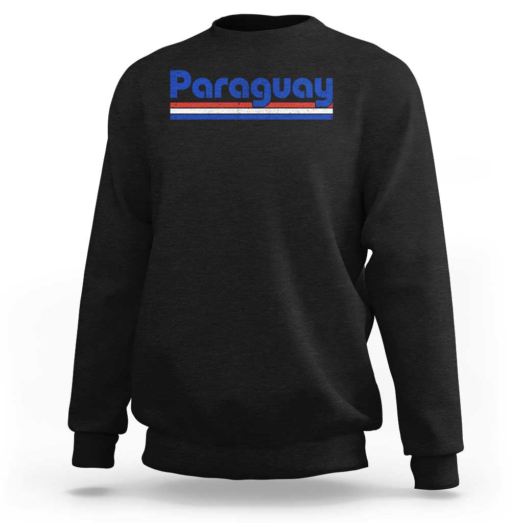 Vintage Paraguay Flag Sweatshirt Retro Stripe Patriotic Paraguayan Pride Graphic