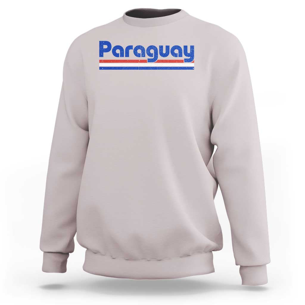 Vintage Paraguay Flag Sweatshirt Retro Stripe Patriotic Paraguayan Pride Graphic