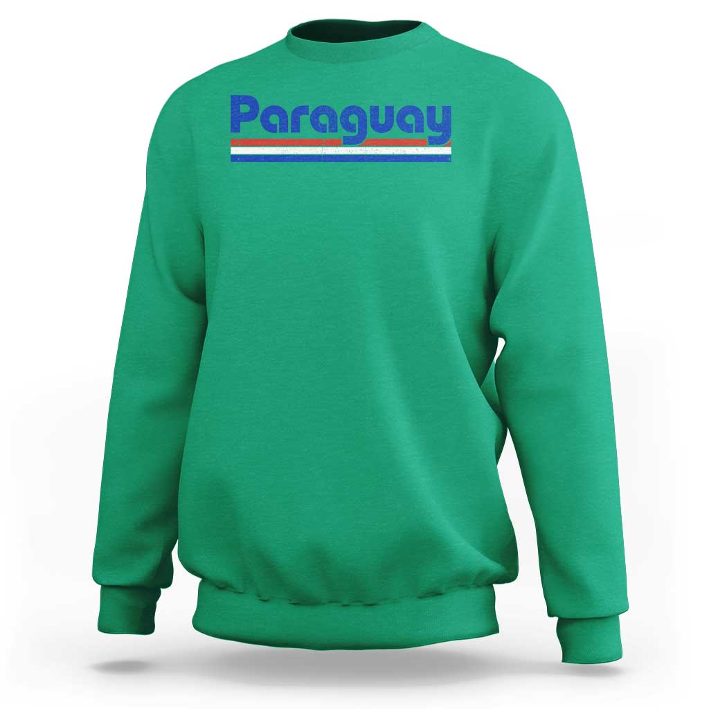 Vintage Paraguay Flag Sweatshirt Retro Stripe Patriotic Paraguayan Pride Graphic