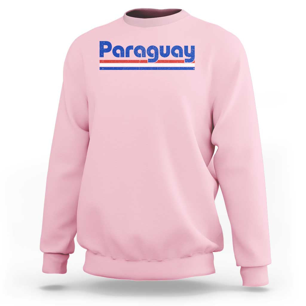 Vintage Paraguay Flag Sweatshirt Retro Stripe Patriotic Paraguayan Pride Graphic
