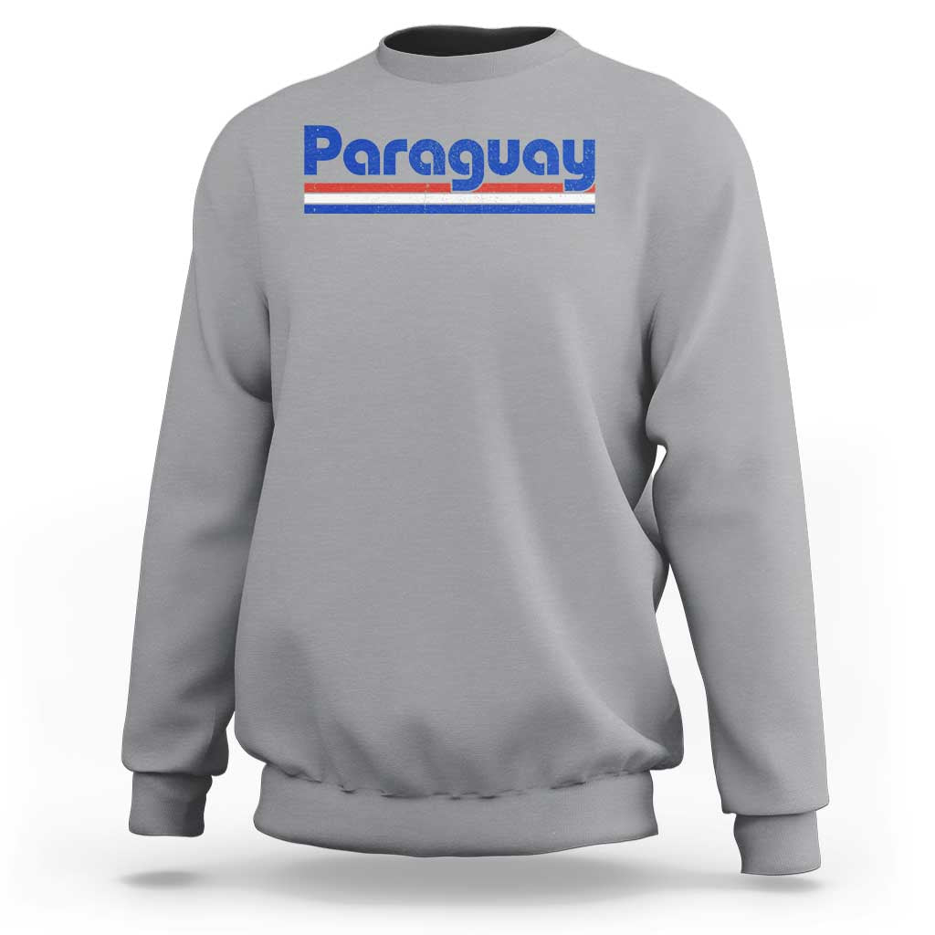 Vintage Paraguay Flag Sweatshirt Retro Stripe Patriotic Paraguayan Pride Graphic