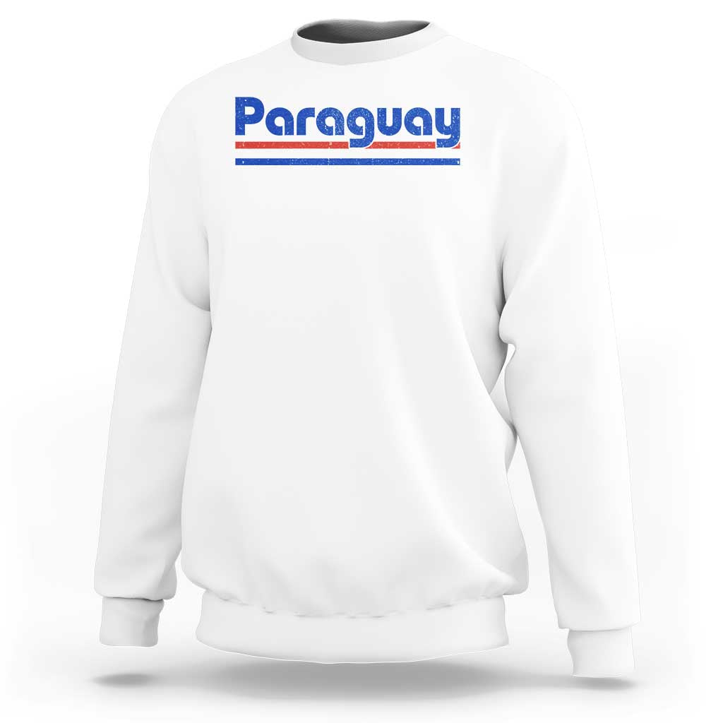 Vintage Paraguay Flag Sweatshirt Retro Stripe Patriotic Paraguayan Pride Graphic