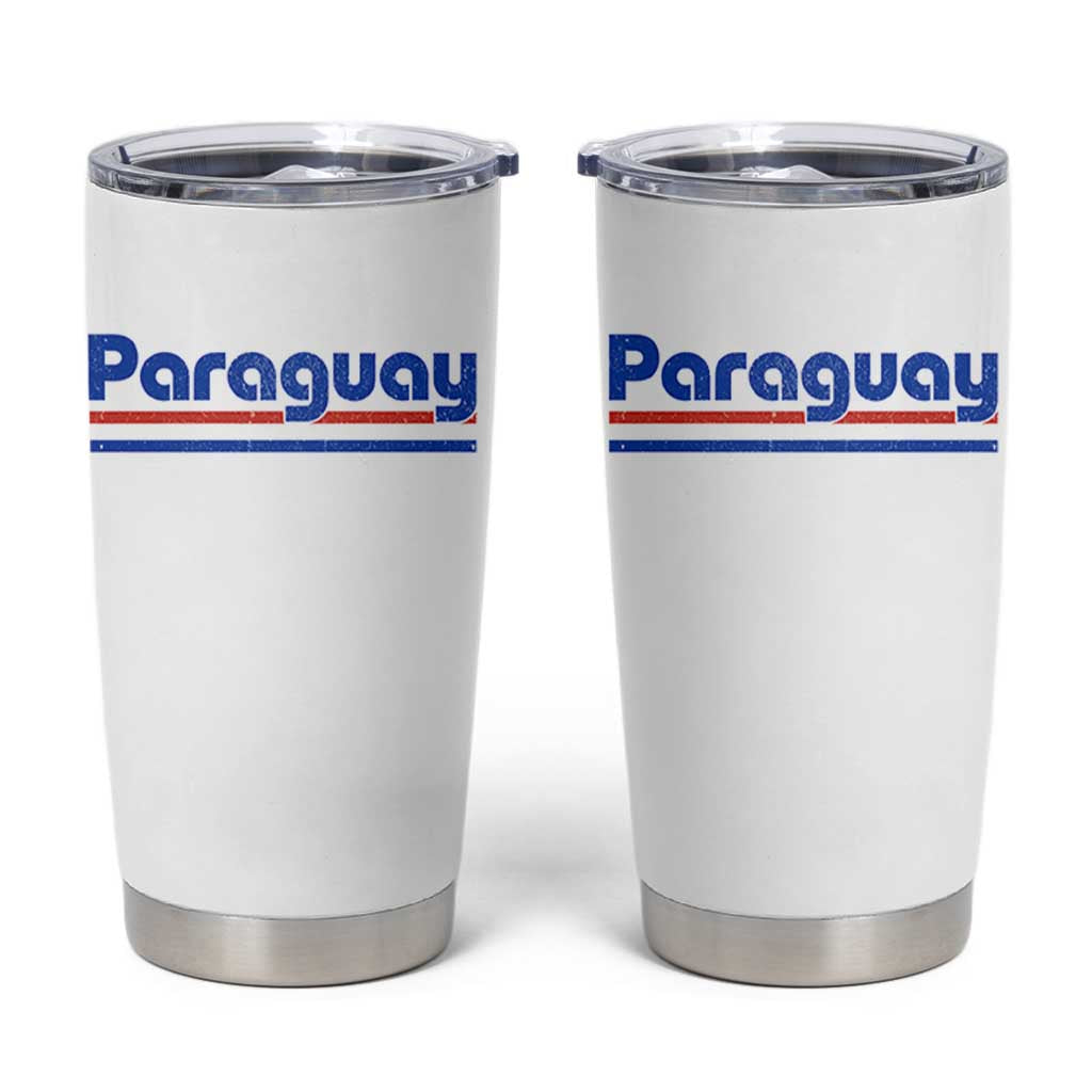 Vintage Paraguay Flag Tumbler Cup Retro Stripe Patriotic Paraguayan Pride Graphic