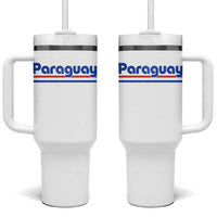 Vintage Paraguay Flag Tumbler With Handle Retro Stripe Patriotic Paraguayan Pride Graphic