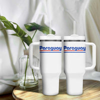 Vintage Paraguay Flag Tumbler With Handle Retro Stripe Patriotic Paraguayan Pride Graphic