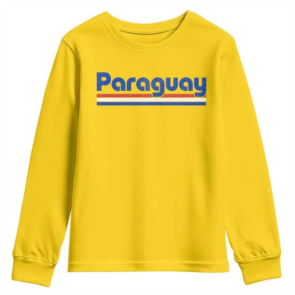 Vintage Paraguay Flag Youth Sweatshirt Retro Stripe Patriotic Paraguayan Pride Graphic