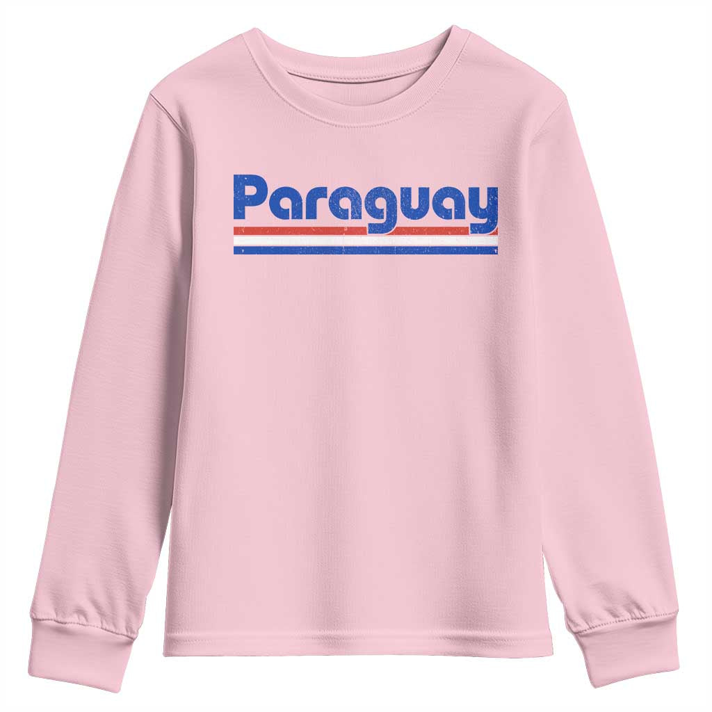 Vintage Paraguay Flag Youth Sweatshirt Retro Stripe Patriotic Paraguayan Pride Graphic