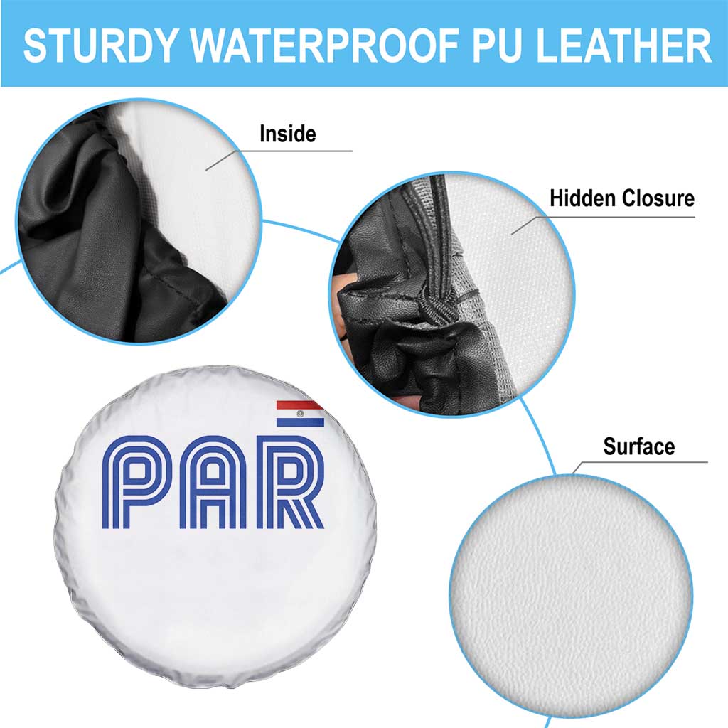 Vintage Paraguay Spare Tire Cover Retro Typography Patriotic Paraguayan Pride Flag Graphic