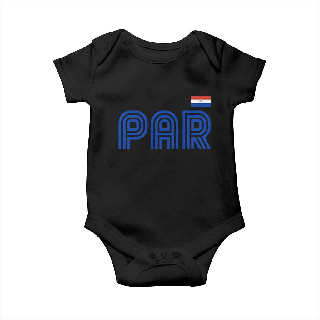 Vintage Paraguay Baby Onesie Retro Typography Patriotic Paraguayan Pride Flag Graphic