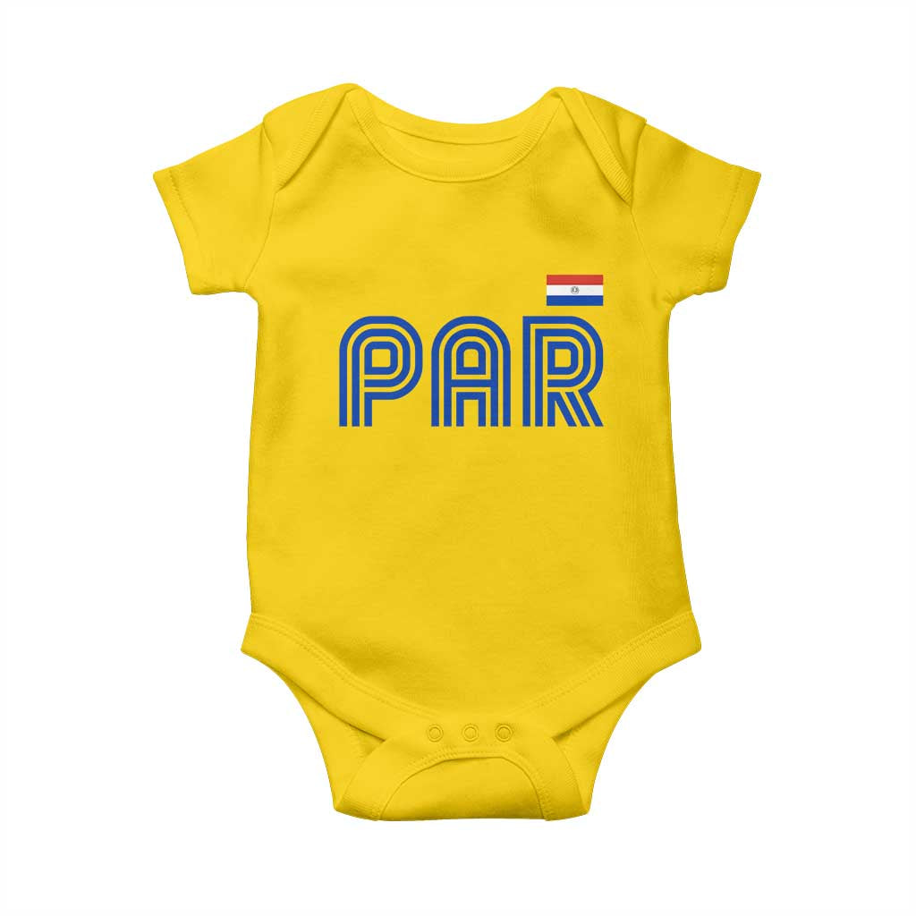 Vintage Paraguay Baby Onesie Retro Typography Patriotic Paraguayan Pride Flag Graphic