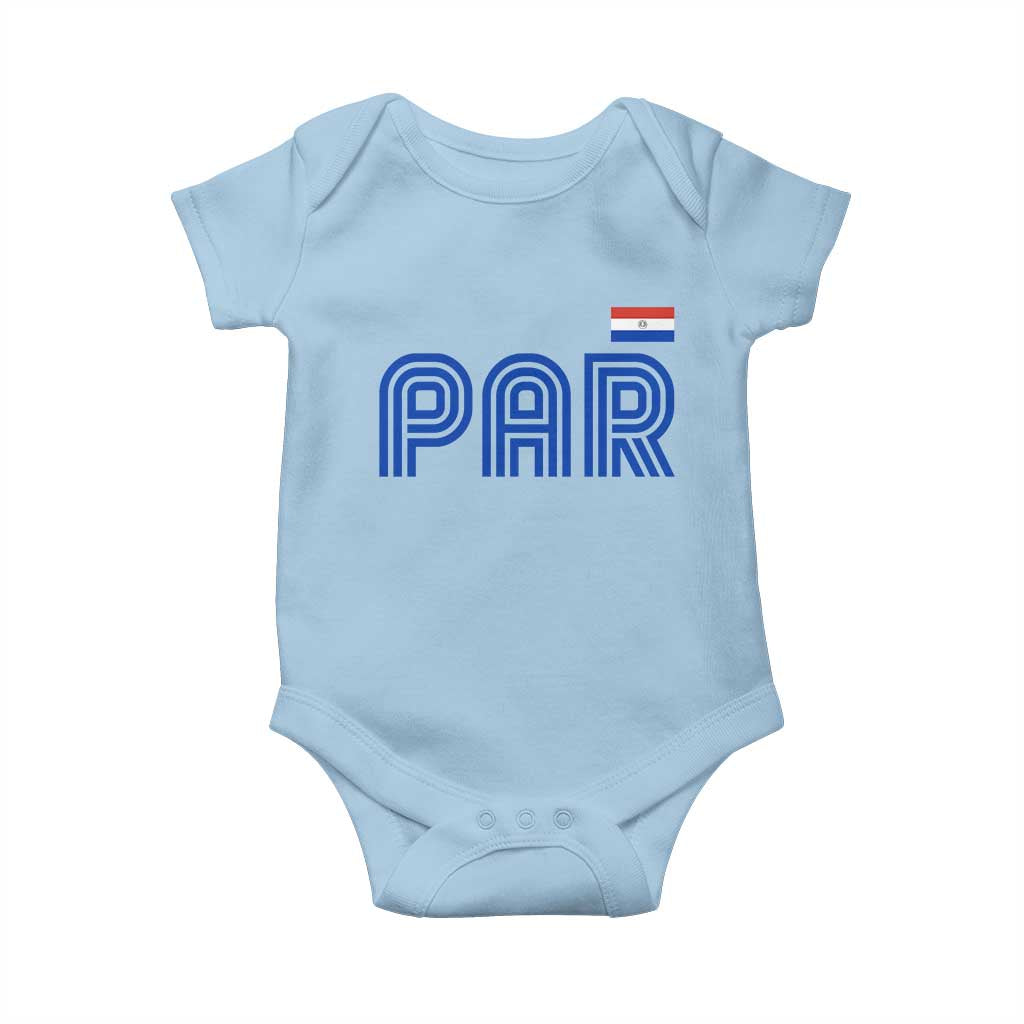 Vintage Paraguay Baby Onesie Retro Typography Patriotic Paraguayan Pride Flag Graphic