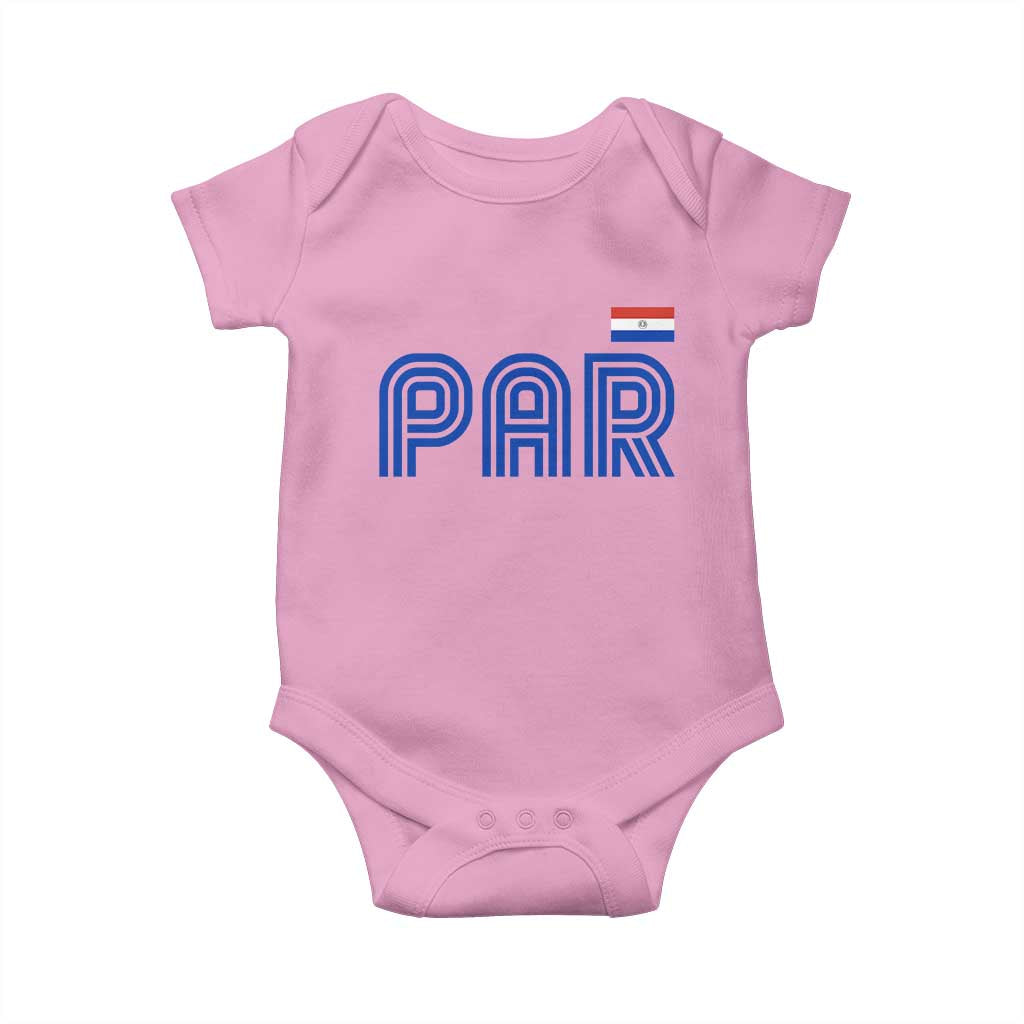 Vintage Paraguay Baby Onesie Retro Typography Patriotic Paraguayan Pride Flag Graphic