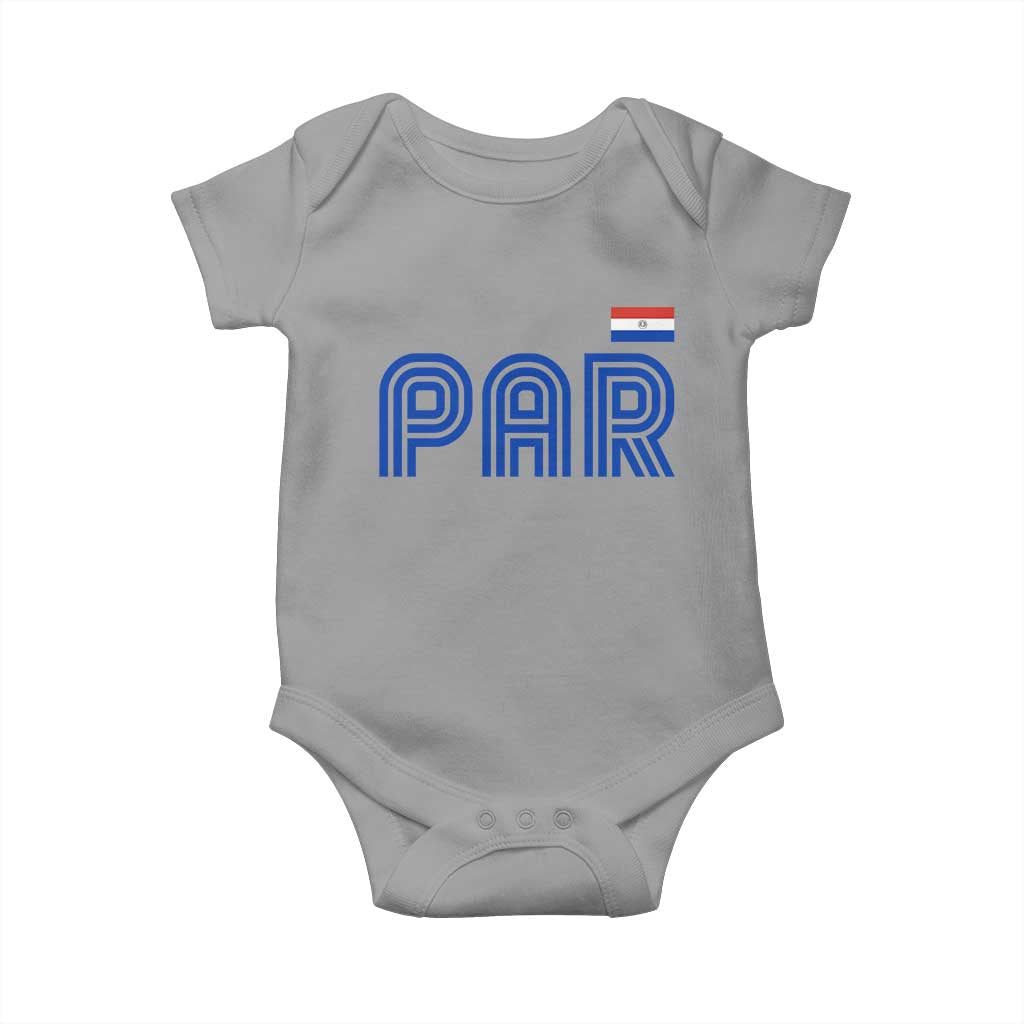Vintage Paraguay Baby Onesie Retro Typography Patriotic Paraguayan Pride Flag Graphic