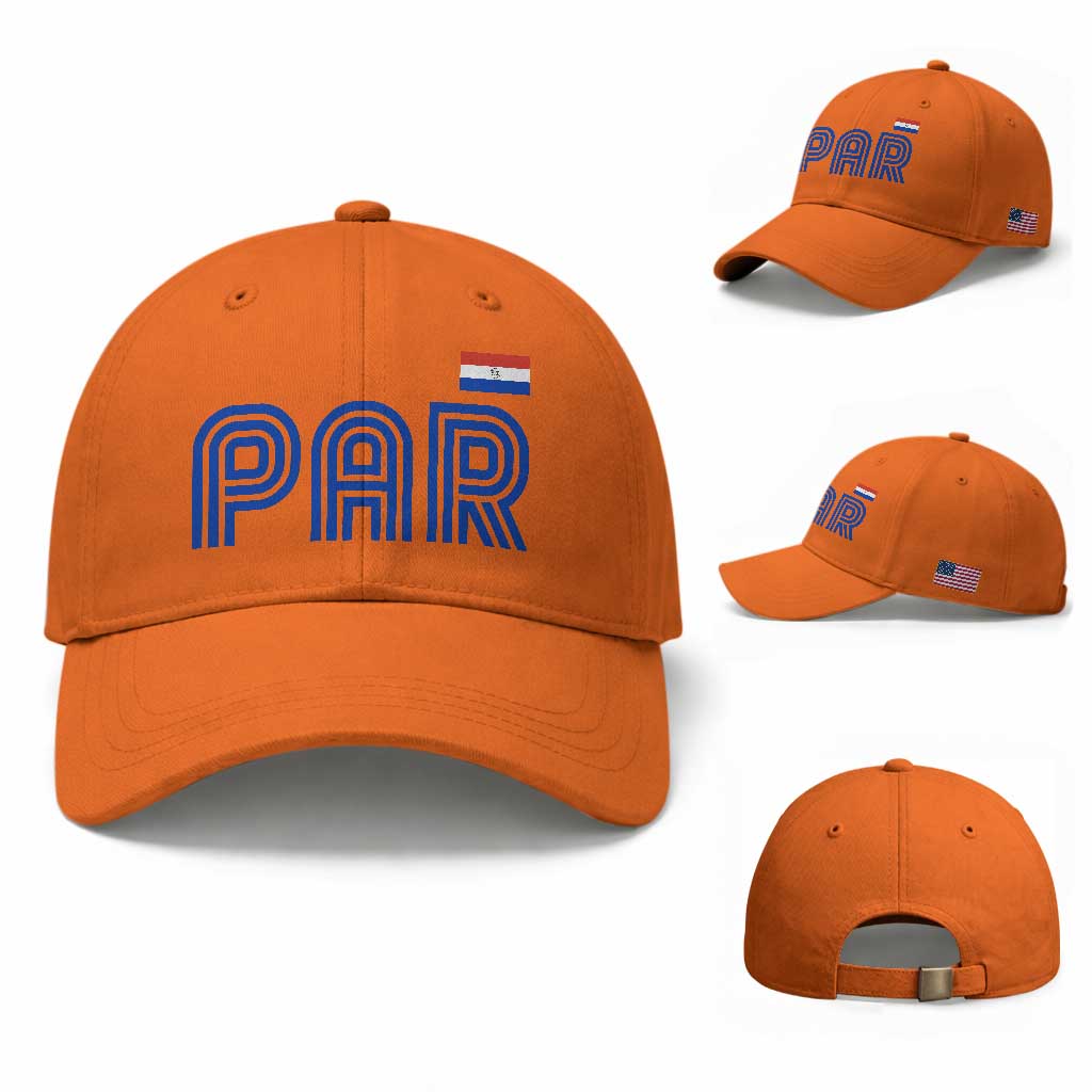 Vintage Paraguay Baseball Cap Retro Typography Patriotic Paraguayan Pride Flag Graphic