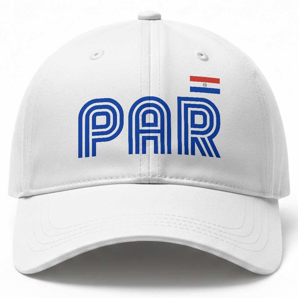Vintage Paraguay Baseball Cap Retro Typography Patriotic Paraguayan Pride Flag Graphic