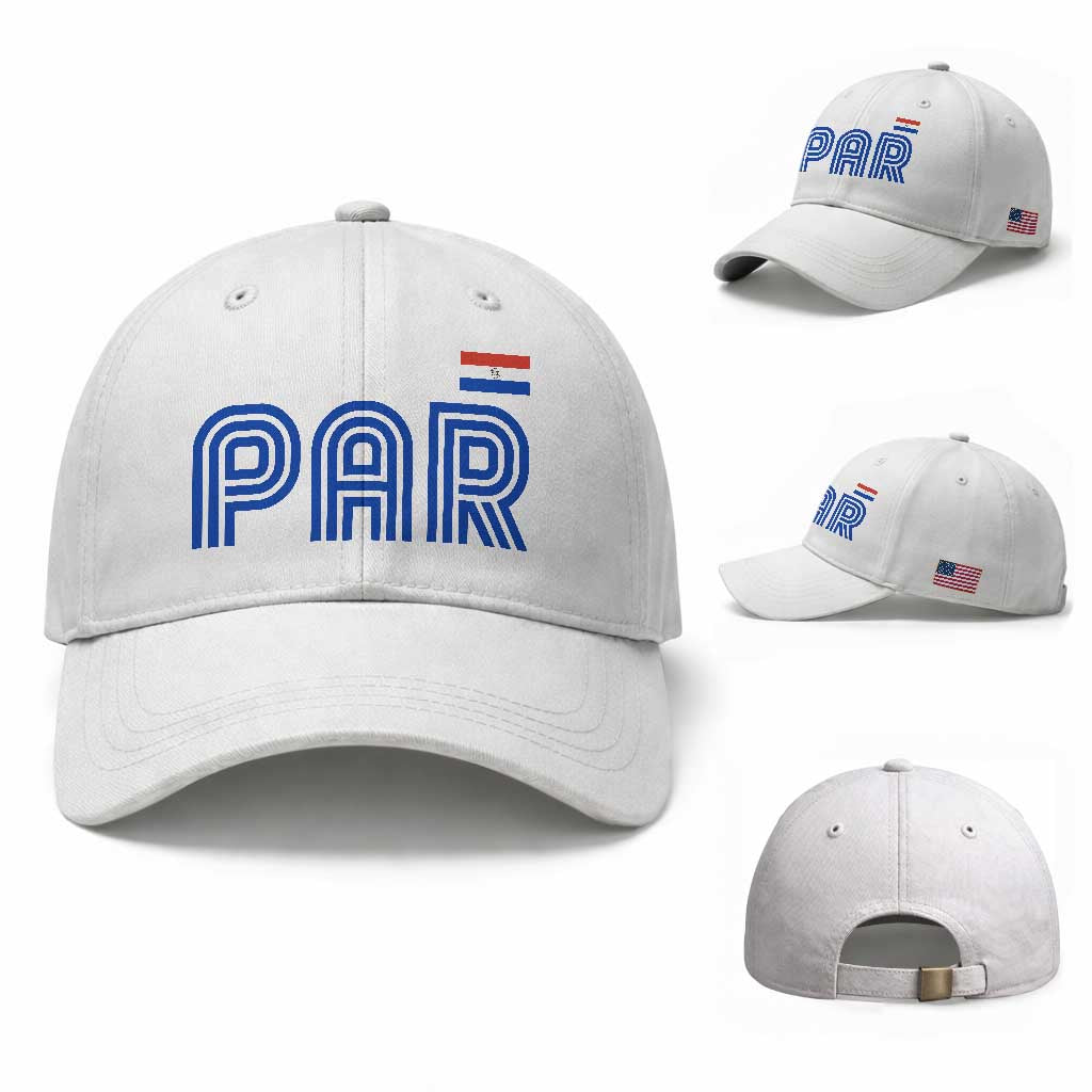 Vintage Paraguay Baseball Cap Retro Typography Patriotic Paraguayan Pride Flag Graphic