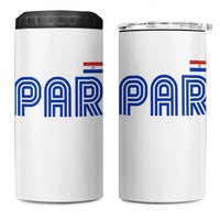 Vintage Paraguay 4 in 1 Can Cooler Tumbler Retro Typography Patriotic Paraguayan Pride Flag Graphic