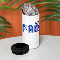 Vintage Paraguay 4 in 1 Can Cooler Tumbler Retro Typography Patriotic Paraguayan Pride Flag Graphic