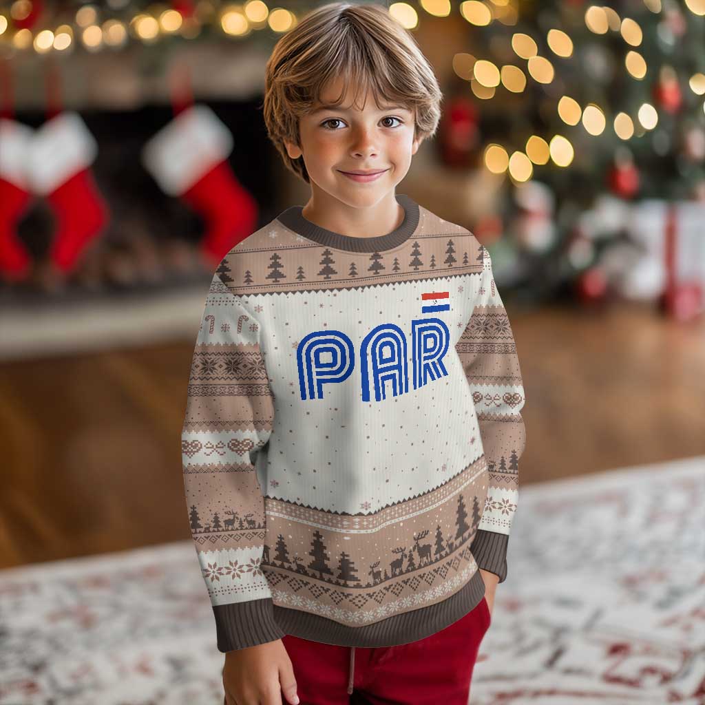 Vintage Paraguay Ugly Christmas Sweater Retro Typography Patriotic Paraguayan Pride Flag Graphic