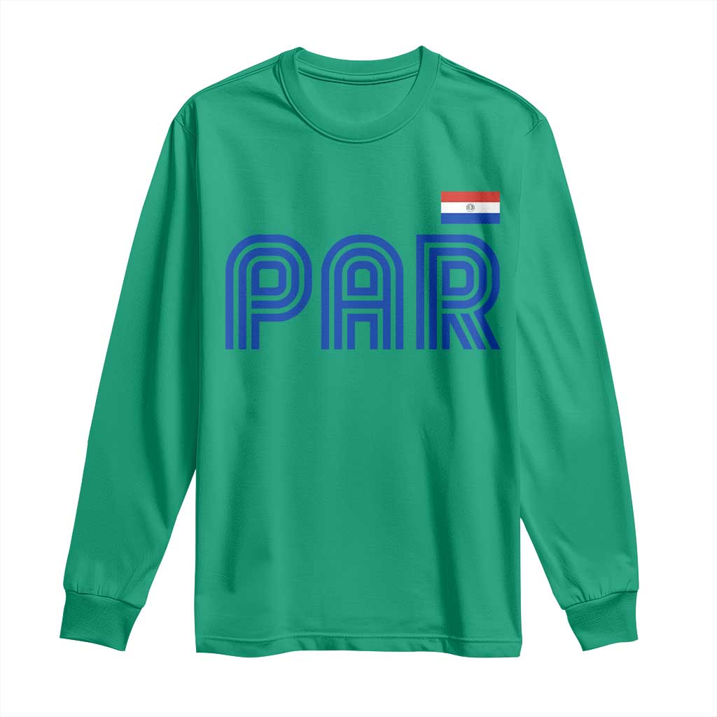 Vintage Paraguay Long Sleeve Shirt Retro Typography Patriotic Paraguayan Pride Flag Graphic