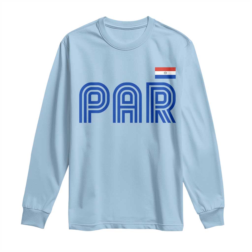 Vintage Paraguay Long Sleeve Shirt Retro Typography Patriotic Paraguayan Pride Flag Graphic