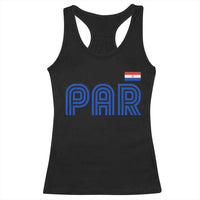 Vintage Paraguay Racerback Tank Top Retro Typography Patriotic Paraguayan Pride Flag Graphic