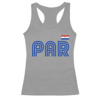 Vintage Paraguay Racerback Tank Top Retro Typography Patriotic Paraguayan Pride Flag Graphic