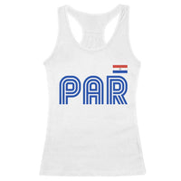 Vintage Paraguay Racerback Tank Top Retro Typography Patriotic Paraguayan Pride Flag Graphic