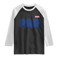 Vintage Paraguay Raglan Shirt Retro Typography Patriotic Paraguayan Pride Flag Graphic