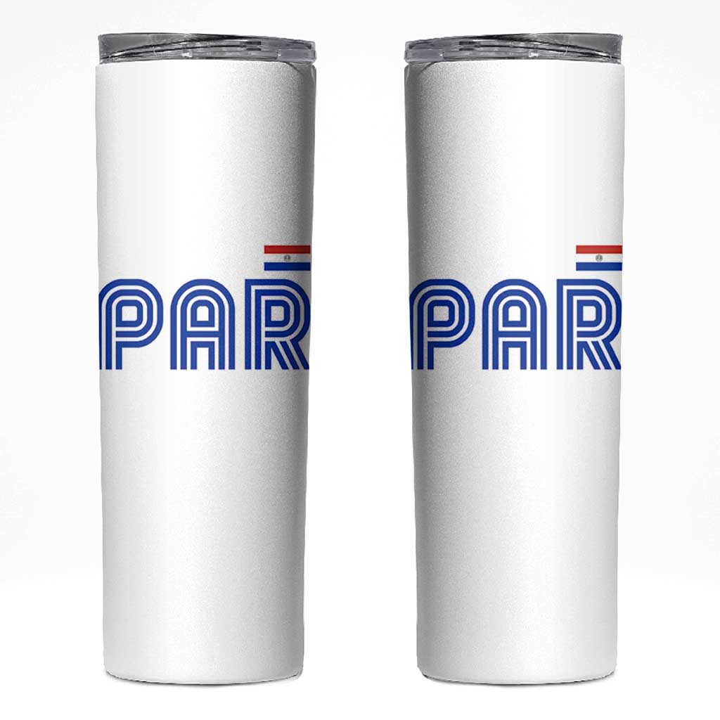 Vintage Paraguay Skinny Tumbler Retro Typography Patriotic Paraguayan Pride Flag Graphic