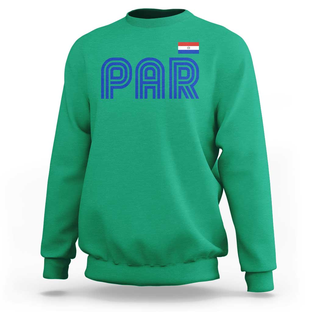 Vintage Paraguay Sweatshirt Retro Typography Patriotic Paraguayan Pride Flag Graphic