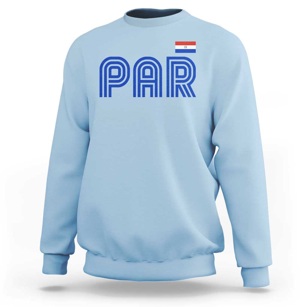 Vintage Paraguay Sweatshirt Retro Typography Patriotic Paraguayan Pride Flag Graphic