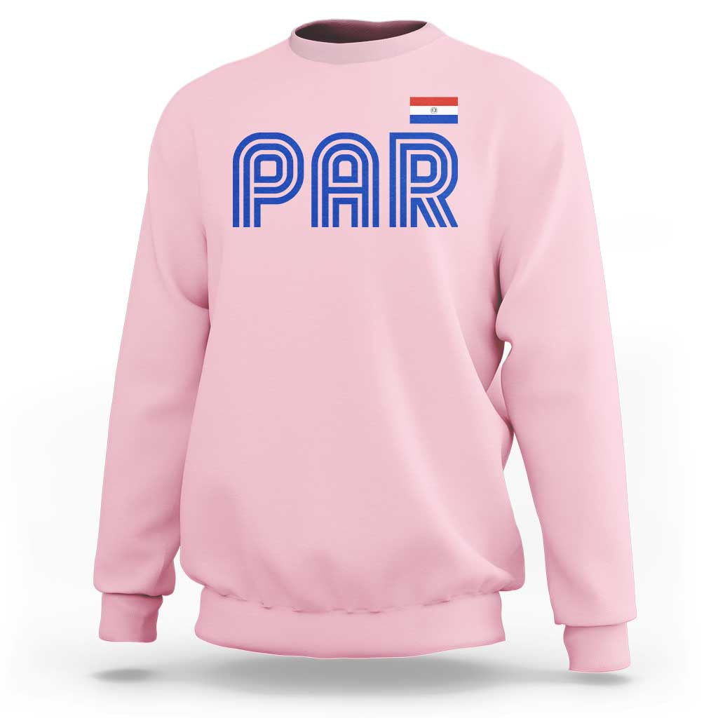 Vintage Paraguay Sweatshirt Retro Typography Patriotic Paraguayan Pride Flag Graphic