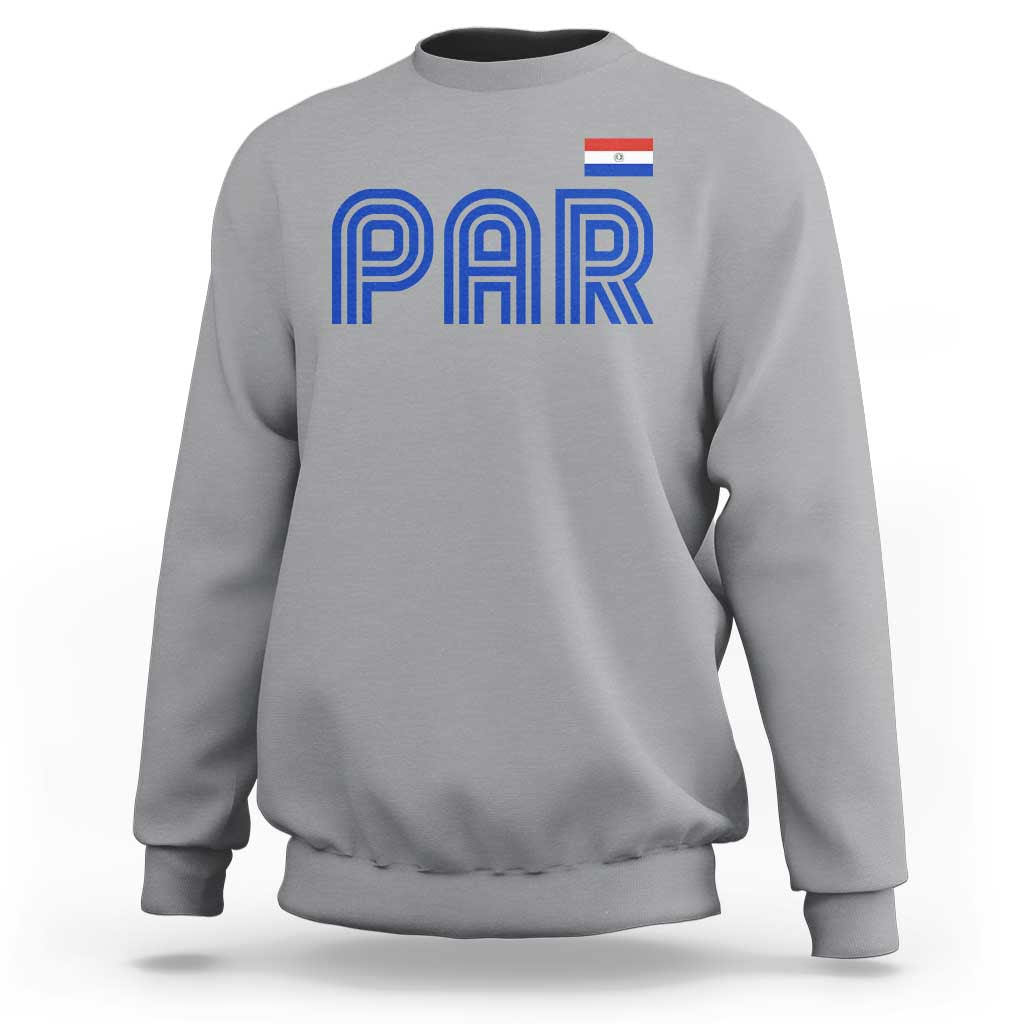 Vintage Paraguay Sweatshirt Retro Typography Patriotic Paraguayan Pride Flag Graphic