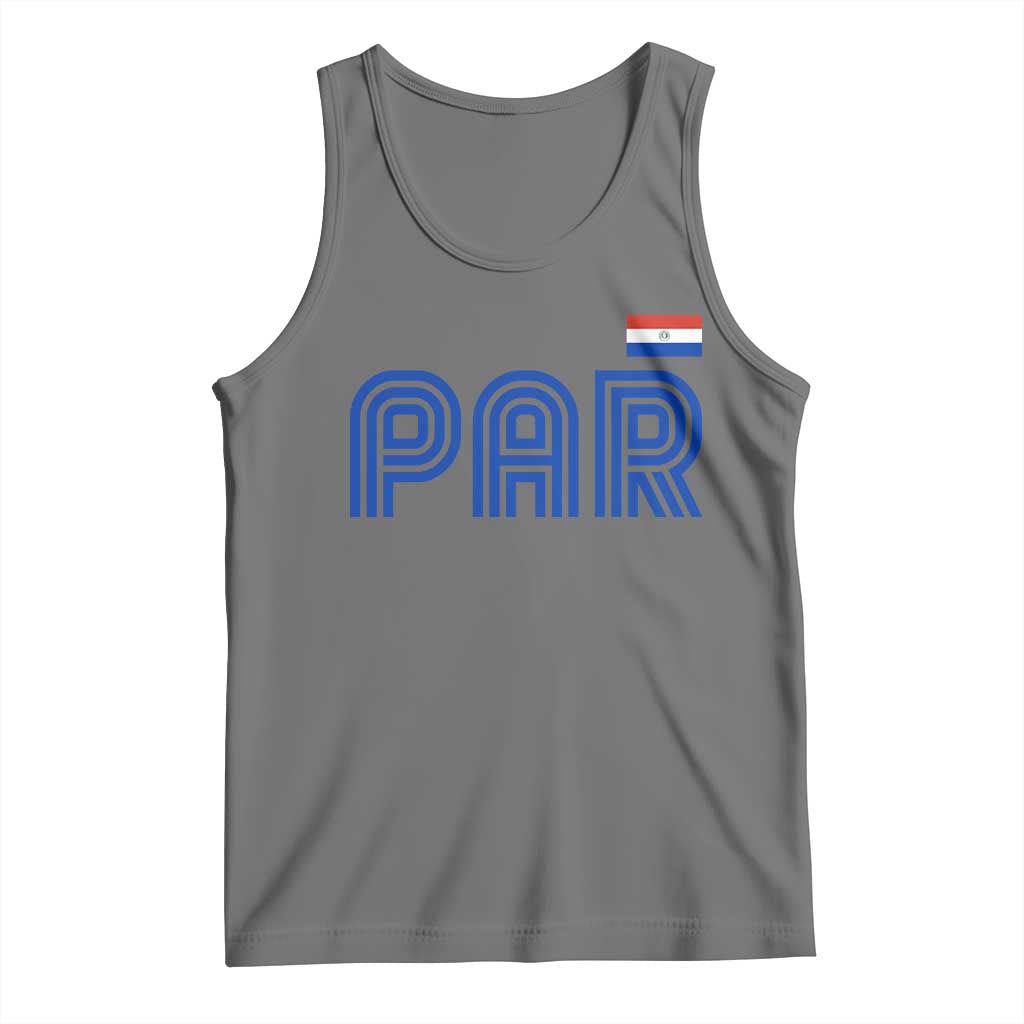 Vintage Paraguay Tank Top Retro Typography Patriotic Paraguayan Pride Flag Graphic