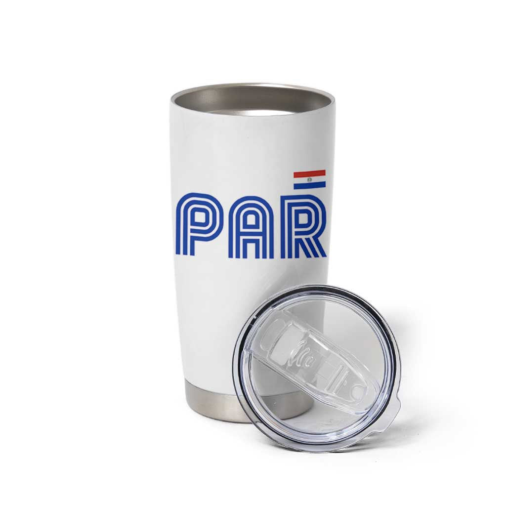 Vintage Paraguay Tumbler Cup Retro Typography Patriotic Paraguayan Pride Flag Graphic