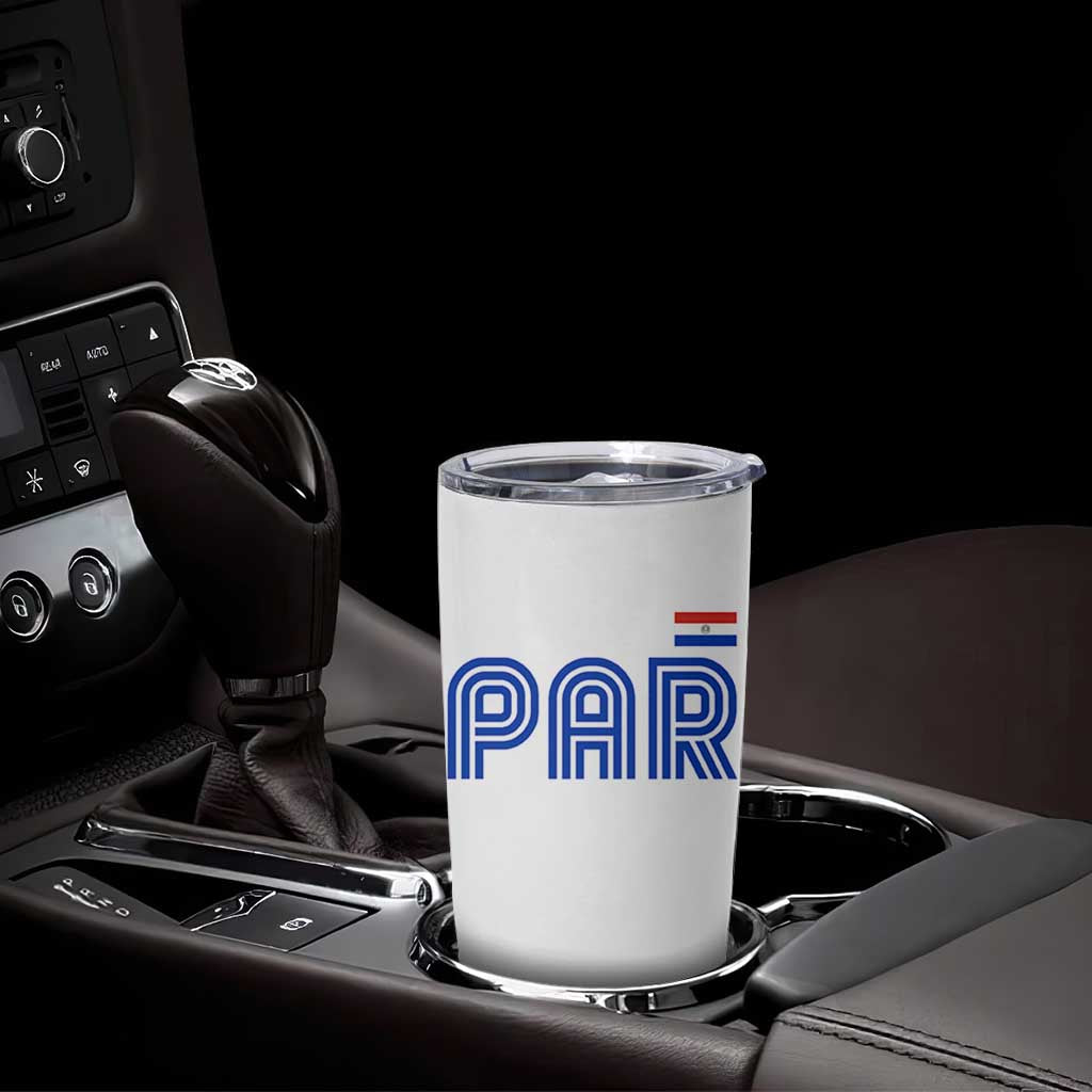 Vintage Paraguay Tumbler Cup Retro Typography Patriotic Paraguayan Pride Flag Graphic