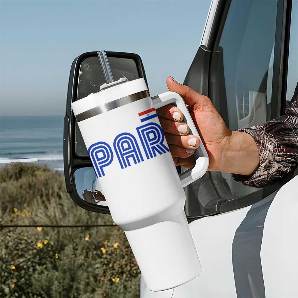 Vintage Paraguay Tumbler With Handle Retro Typography Patriotic Paraguayan Pride Flag Graphic