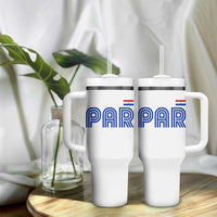 Vintage Paraguay Tumbler With Handle Retro Typography Patriotic Paraguayan Pride Flag Graphic
