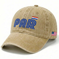 Vintage Paraguay Washed Cotton Baseball Cap Retro Typography Patriotic Paraguayan Pride Flag Graphic