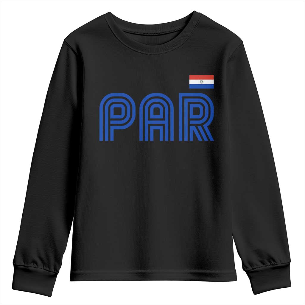 Vintage Paraguay Youth Sweatshirt Retro Typography Patriotic Paraguayan Pride Flag Graphic