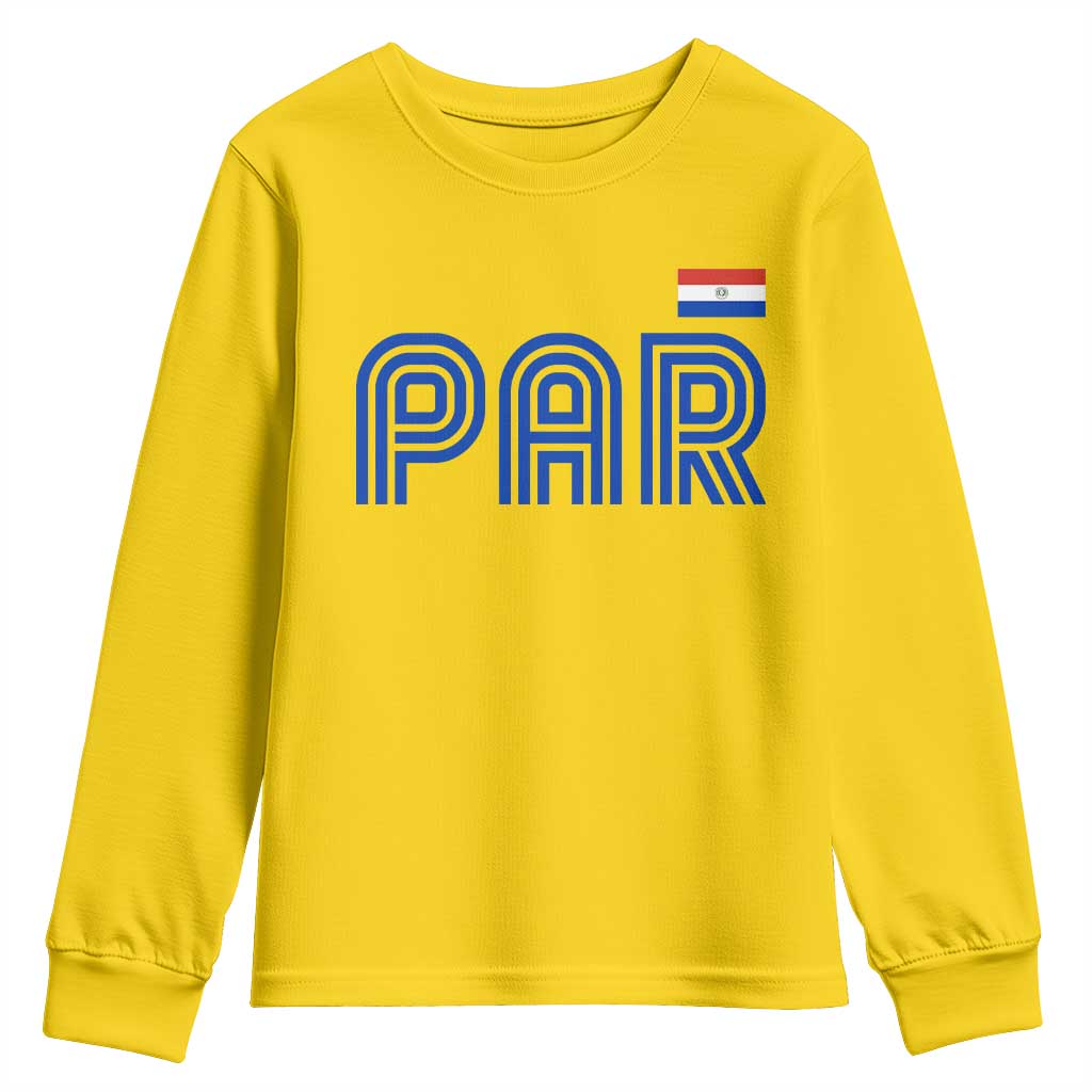 Vintage Paraguay Youth Sweatshirt Retro Typography Patriotic Paraguayan Pride Flag Graphic