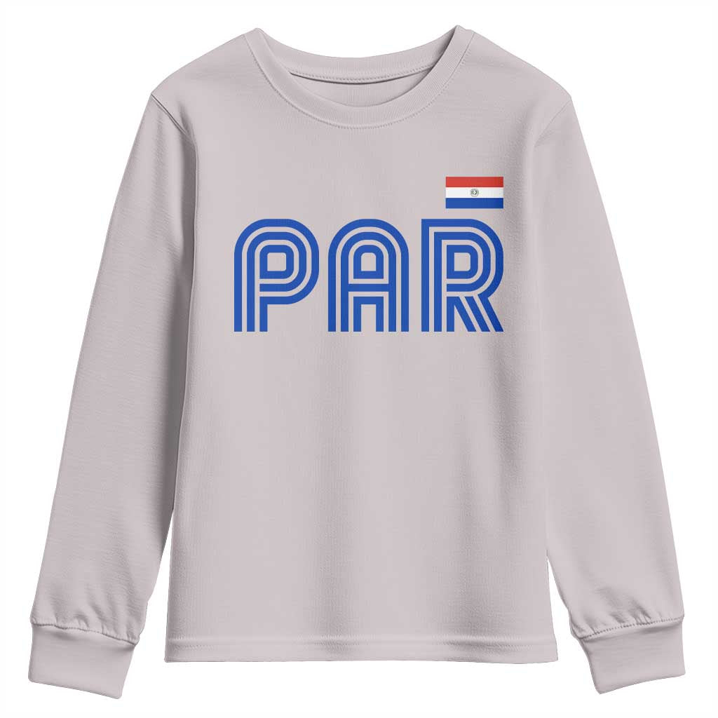 Vintage Paraguay Youth Sweatshirt Retro Typography Patriotic Paraguayan Pride Flag Graphic