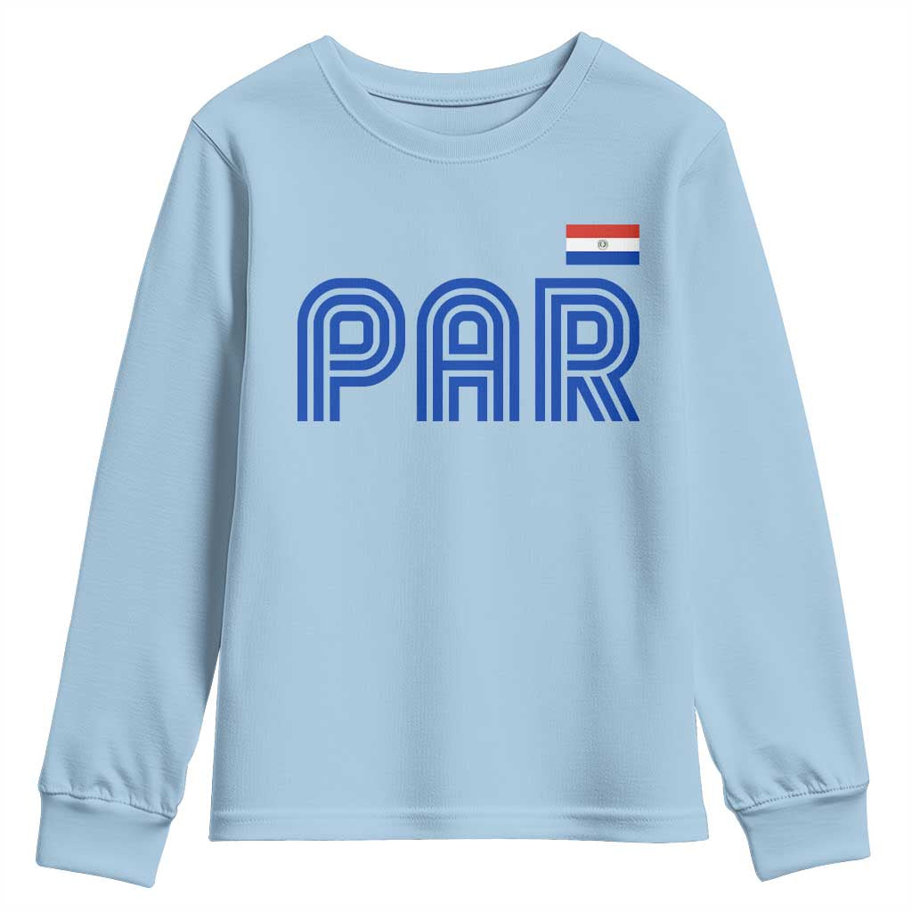 Vintage Paraguay Youth Sweatshirt Retro Typography Patriotic Paraguayan Pride Flag Graphic