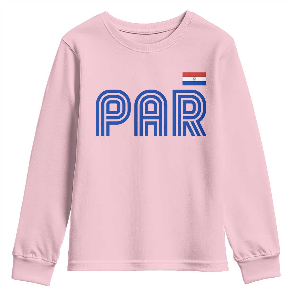 Vintage Paraguay Youth Sweatshirt Retro Typography Patriotic Paraguayan Pride Flag Graphic
